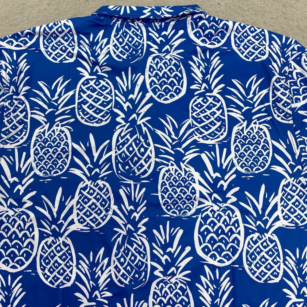 Chubbies Blue and White Pineapple Polo Shirt - Picture 5 of 11